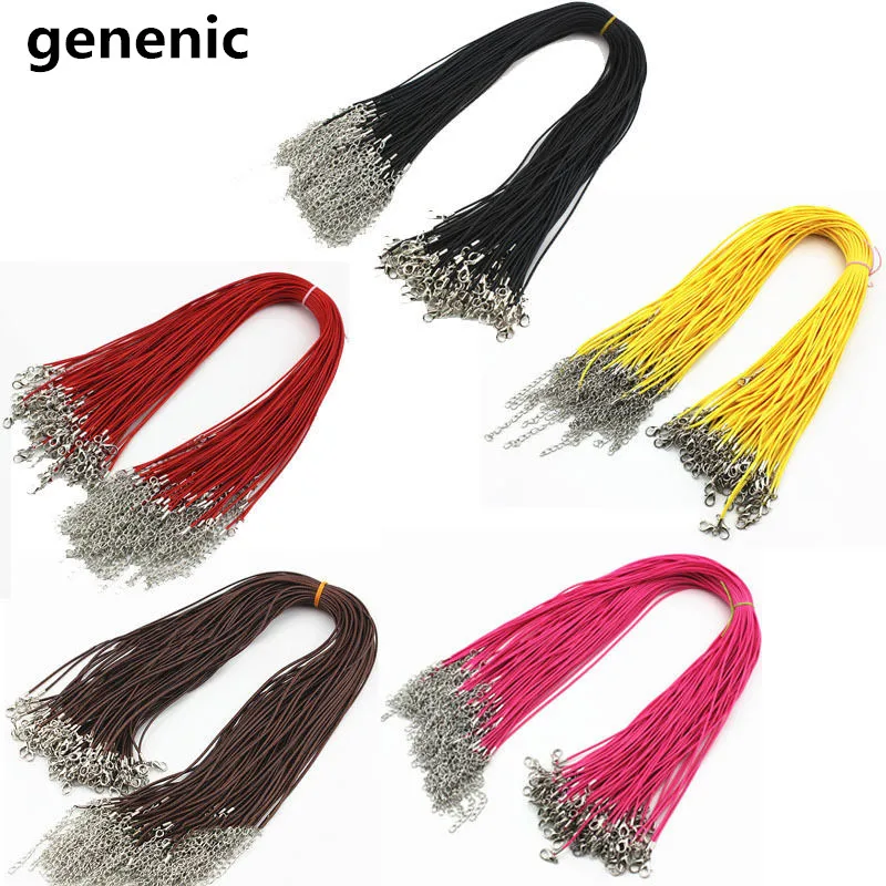 

10pcs 18" Necklace Leather Cord Chain Findings String Rope with Lobster Clasp