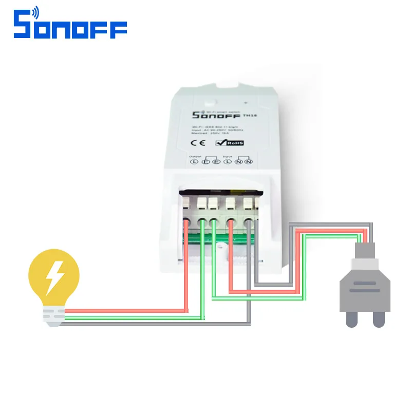 Sonoff th16/10A Smart переключатель Wi Fi мониторинга Температура влажность умный дом