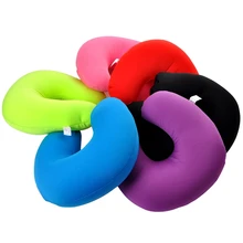 U Shaped Travel Pillow Pure Color Rest Pillow Cushion Neck Pillow for Car Flight Multicolor 1PC