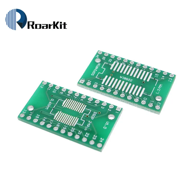 7Value * 5pcs Kit scheda PCB SMD girare a DIP SOP MSOP SSOP TSSOP SOT23 SOP8 SOP14 SOP16 SOP20 SOP24 SOP28 piastra convertitore adattatore