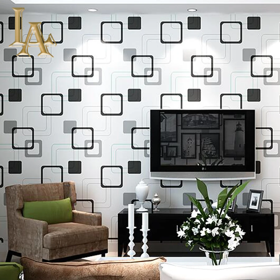 Online kopen wholesale geometric wallpaper black white uit china ...