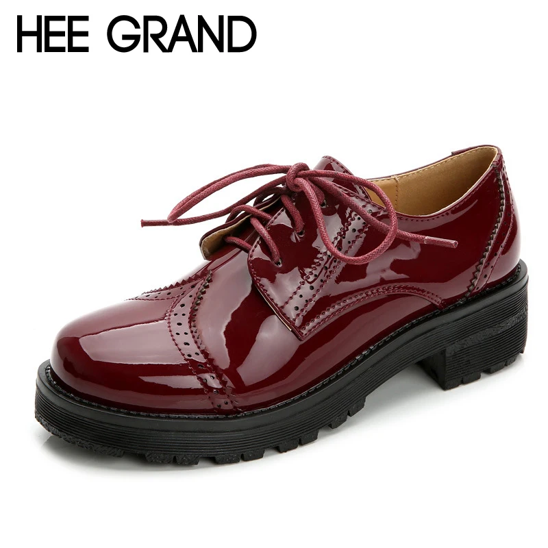 Buy HEE GRAND Patent Leather Oxfords Shoes Woman