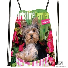 Custom Funny Yorkshire Terrier Drawstring Backpack Bag Cute Daypack Kids Satchel (Black Back) 31x40cm#180531-02-14