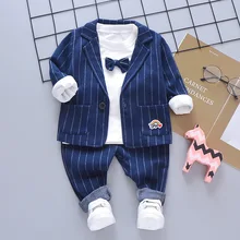 New Kids Boy Clothes Baby Gentleman Suit Clothing Sets Fake3 Piece Coat Shirt Toddler Children 1-4Y Birthday Party Dress