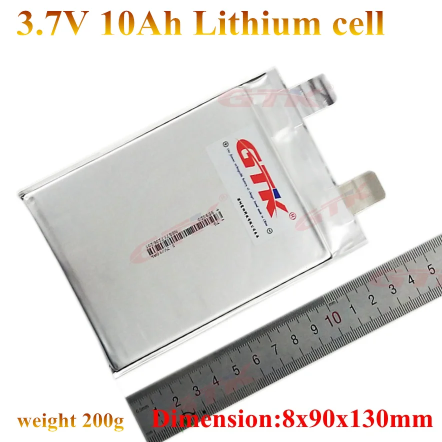 13pcs GTK 3 7v 10Ah Cell Lipo 10ah Polymer Batterie Lithium 10ah 30A 