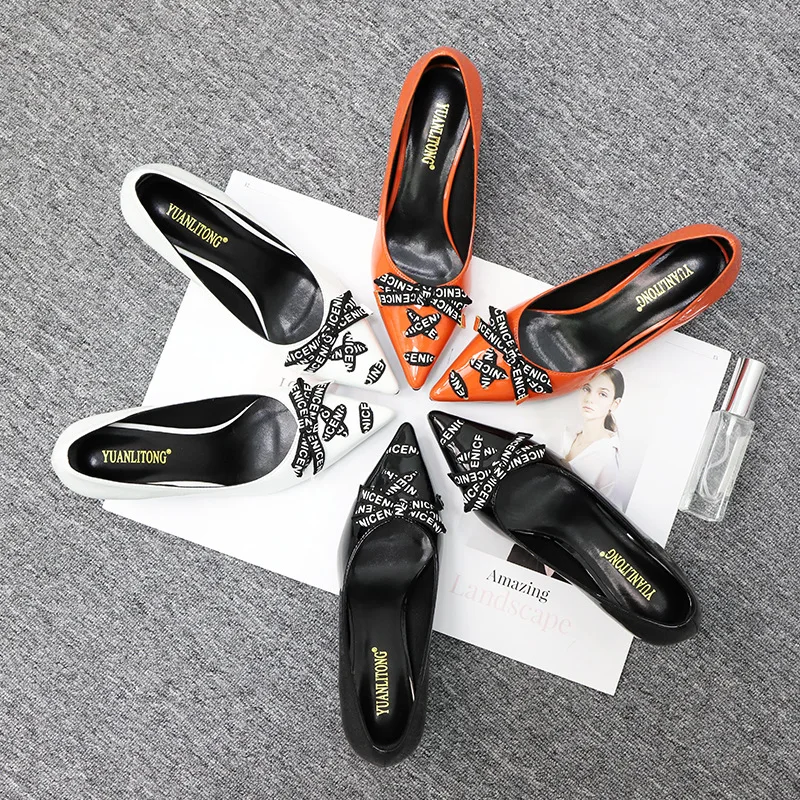 

New Heels Autumn fashion sexy big bow pointed toe high heels sandals shoes woman ladies wedding party pumps dress shoe