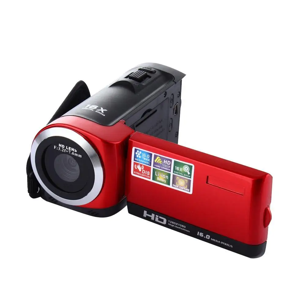 1080 P Full HD 16MP Цифровая видеокамера камера с вращающимся ЖК-экраном 16X SD/SDHC карта (макс. 32 ГБ) HDC6A