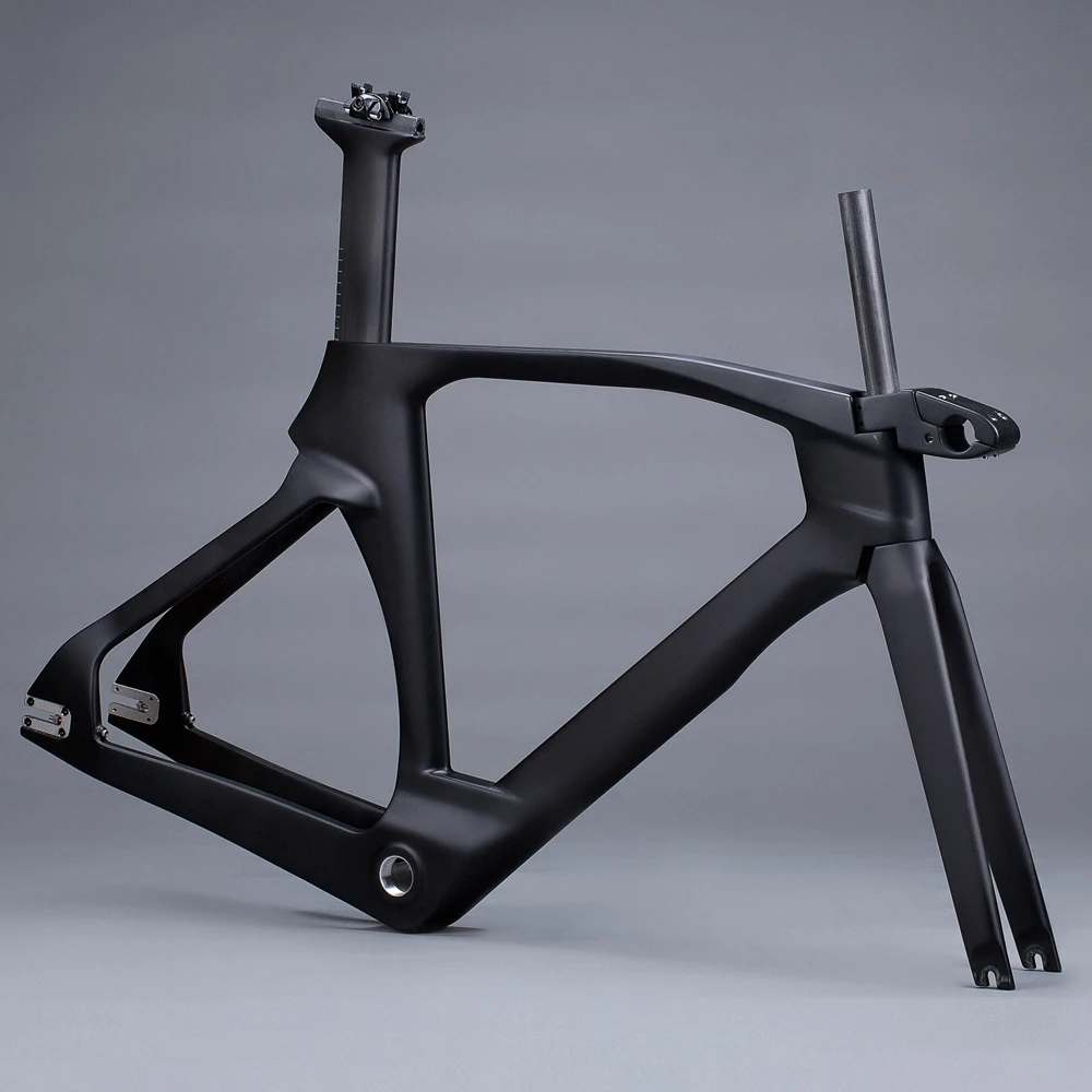 Top 700C Road Bike Frameset Track Frame One Speed Full Carbon Frame Bicycle Race Bike Frame + fork + Seatpost + stem +headset FM208 1