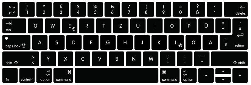 Универсальный чехол-клавиатура для MacBook Pro retina 1" 15", датский, немецкий, греческий, японский, корейский, шведский, тайский, швейцарский - Цвет: German