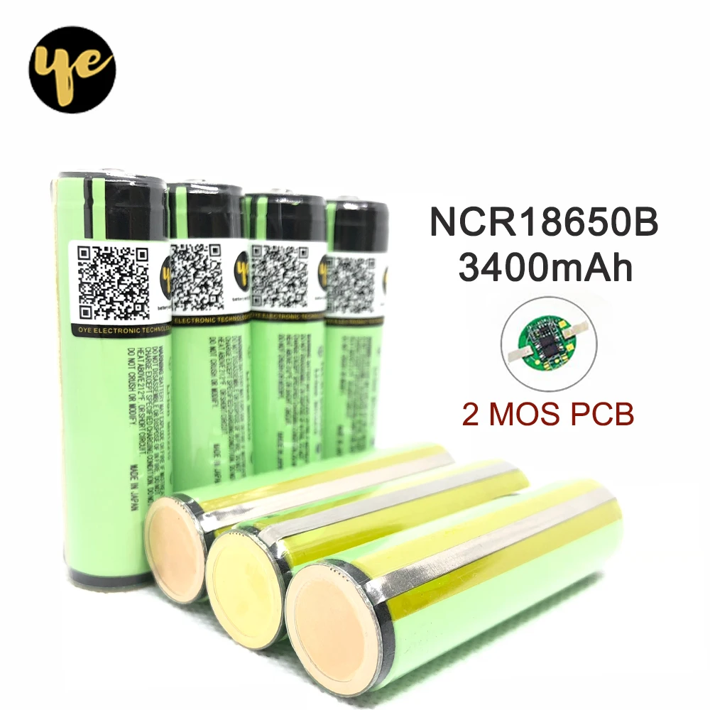 

Original 18650 3400mAh battery 3.7V ncr18650B Li-ion rechargeable battery PCB Protected For NCR18650B 18650 3400mAh