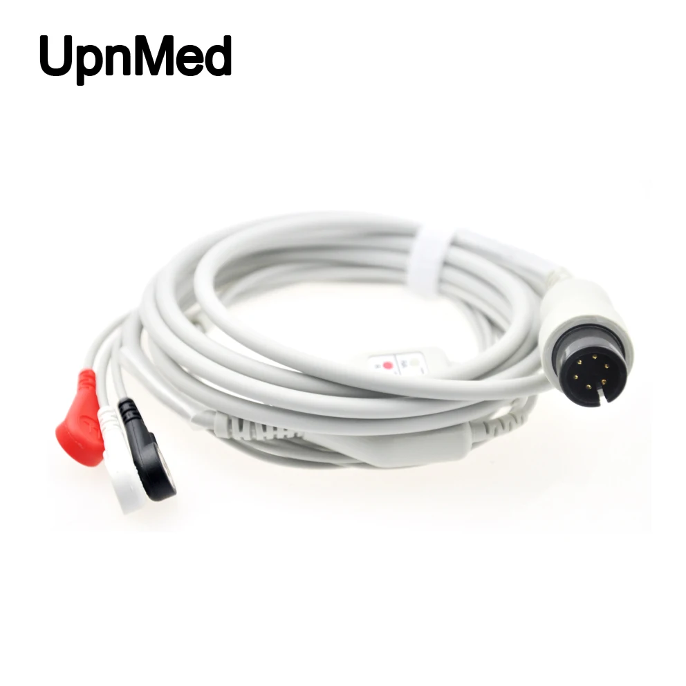 Совместимый Mindray PM9000 3 свинцовый ECG терпеливый кабель и leadwires оснастка типа