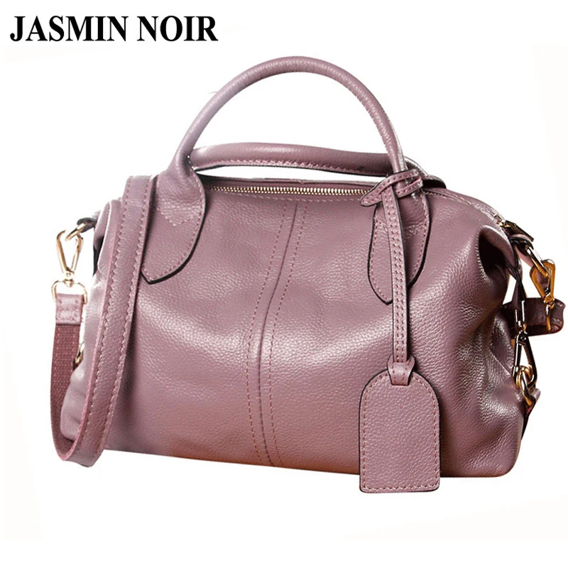 

Genuine Leather Women Handbag Fashion Boston Real Cow Leather Casual Brand Designer Crossbody Bag Female Retro Shoulder Tote Bag