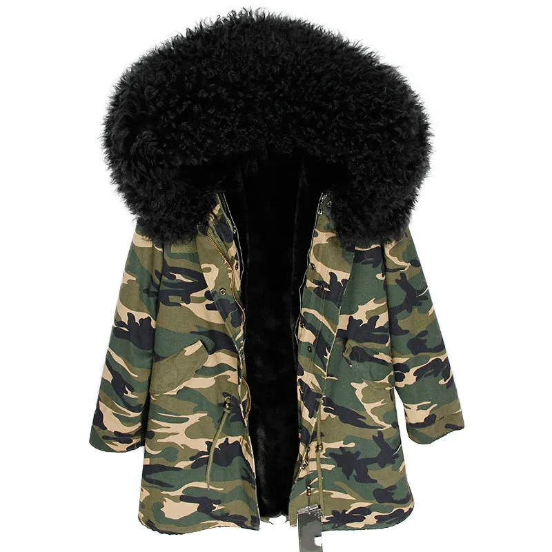 OFBUT winter jacket women real fur coat long parka natural Mongolia Sheep Fur collar hood thick warm streetwear brand new