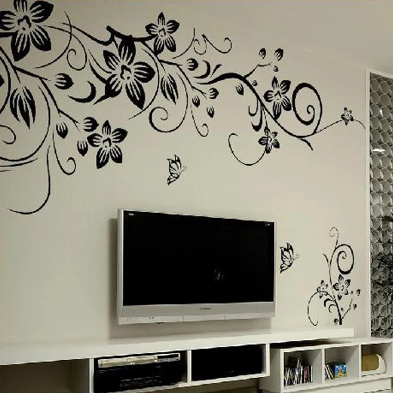 

Hot DIY Wall Art Decal Decoration Fashion Romantic Flower Wall Sticker/ Wall Stickers Home Decor 3D Wallpaper Drop Shipping