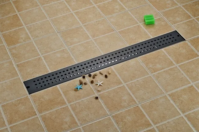 Bathroom Channel Tile Drains Black