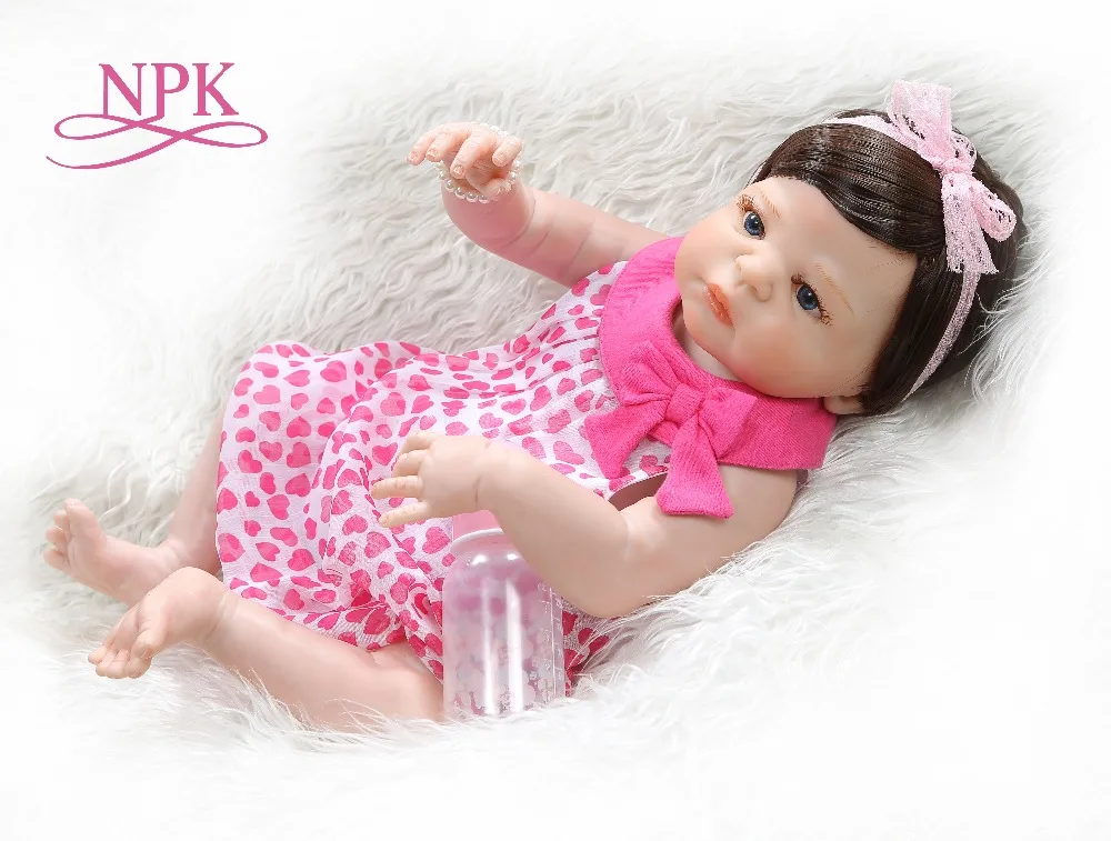 NPK 56 см кукла bebe reborn baby girl victoria силиконовая игрушка для ванны с полным корпусом 100%