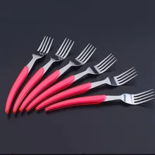 FREE SHIPPING ew 6set of Stainless Steel Fork for Dinner Salad Dessert Fruit Fork Cutlery Set Mini Snack Dessert Cake Forks
