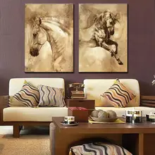 2 Pcs/Set Modern European Oil Painting Horse On Canvas Wall Art Picture Wall Pictures for Living Room Modern Wall Painting