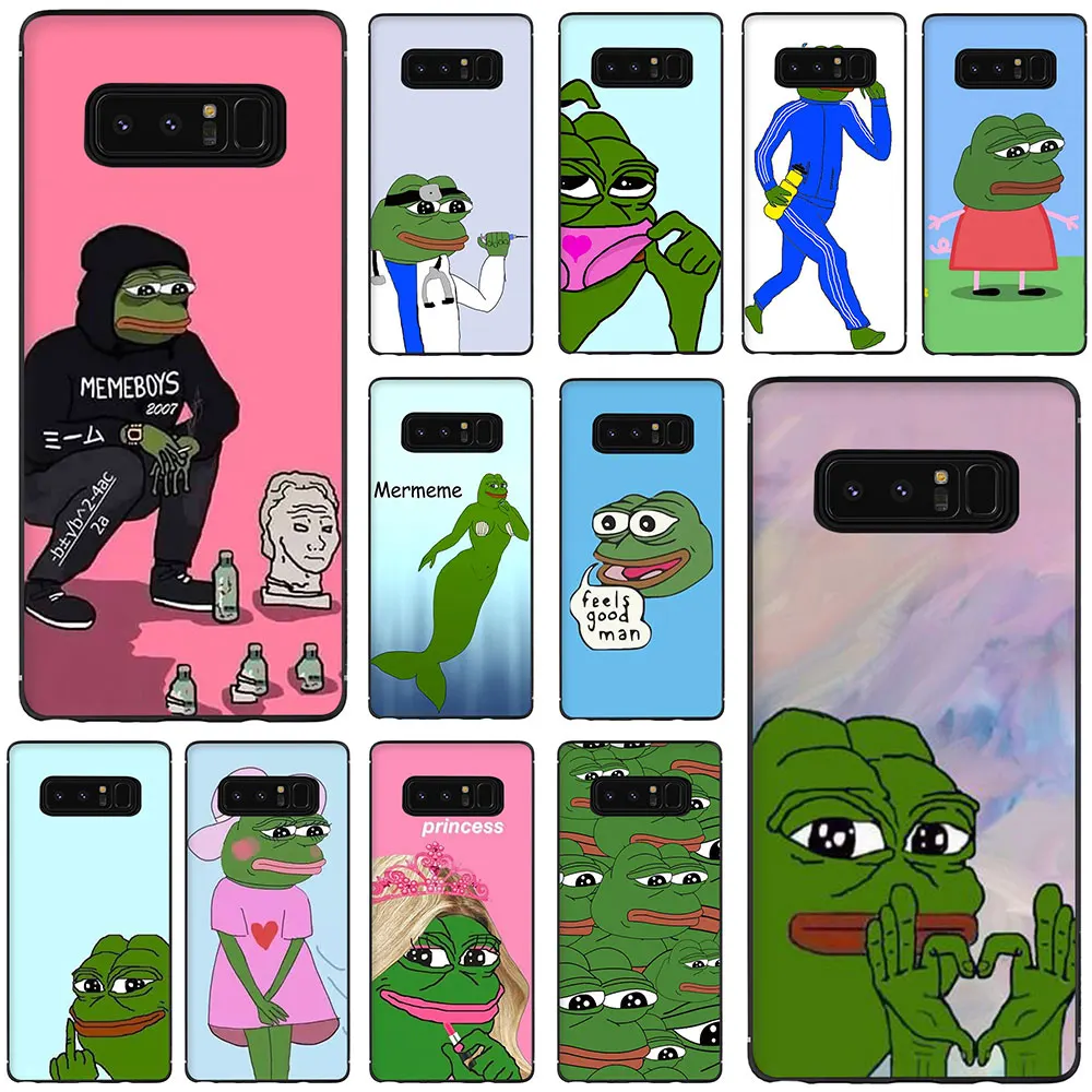 Internet Meme Smug Frog Pepe Soft TPU Phone Case for Galaxy M10 M20 M30 S6 S7 Edge S8 S9 S10 S10e Plus Note 8 9
