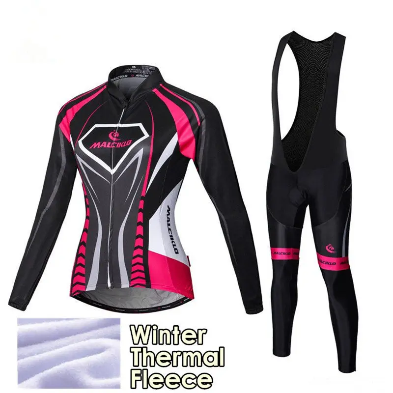 Winter Fleece Cycling Jersey Set Women's Bicycle Cycling Clothing Bike Wear