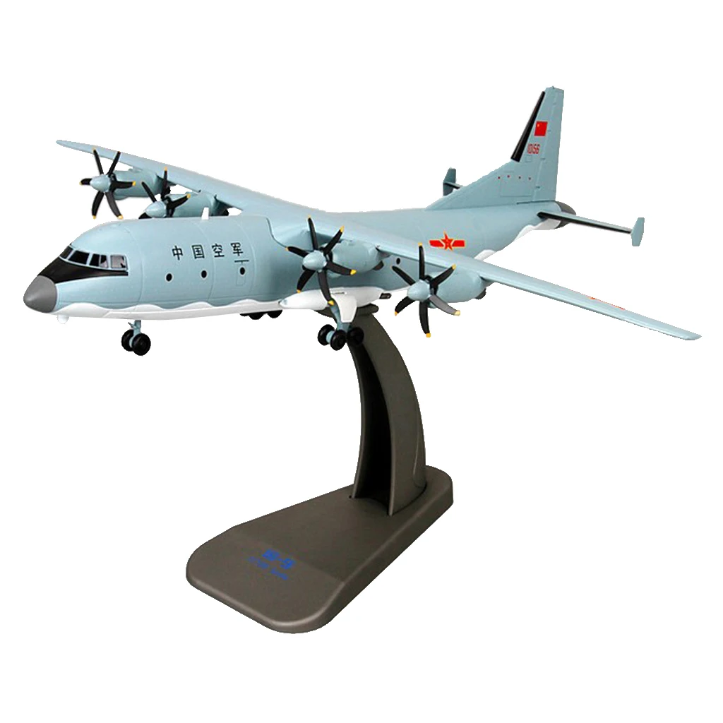 1:100 Scale Airplanes Airforce Shaanxi Y-9 Aircraft Diecast Models 350x190x350mm