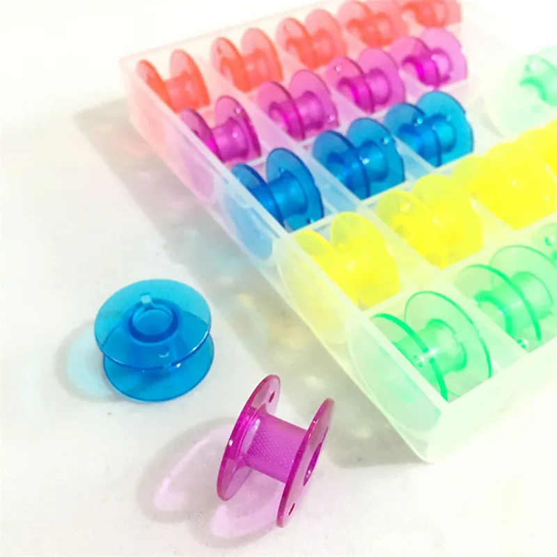 

25pcs 0115367000-B-P Empty Clear Bobbins fit Bernina Sewing Machine Spools with Plastic Case Storage AA7269