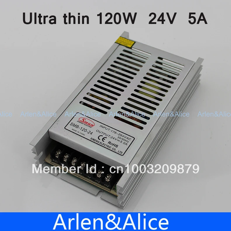 120W 24V 5A Ultra thin Single Output Switching power supply for LED
