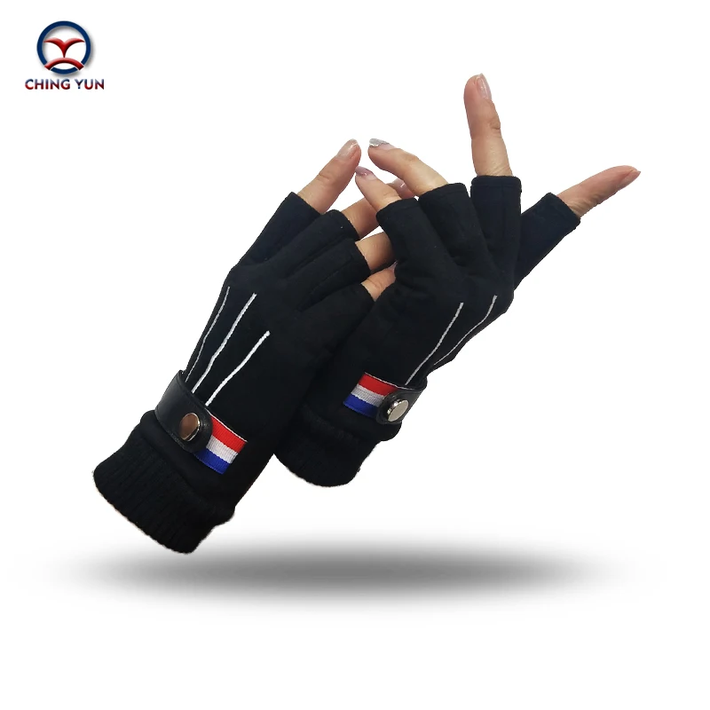 CHING YUN Half Finger Gloves Women&Men Elastic Breathable Semi-finger unisex Gloves Outdoor Ridding Climbing Sunscreen Mitten