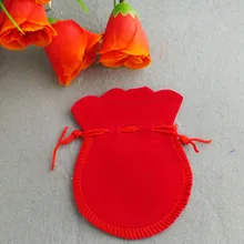 100 штук красные счастливые кармашки из ткани 9 см X 7 см Изящные подарочные пакеты