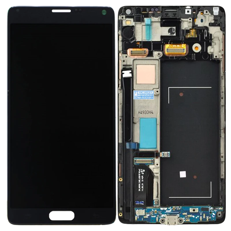 N910F AMOLED LCD For Samsung Galaxy Note 4 LCD Display Frame Touch Screen Digitizer Assembly Burn Shadows SM-N910F LCD Screen