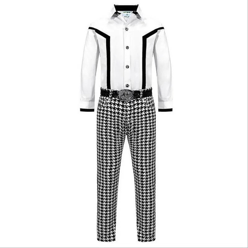 

Promotion Children Boys Sets Brand Fashion (shirt+pant+Braces) ,High Quality Plaid Cotton Kids Suits Cothing