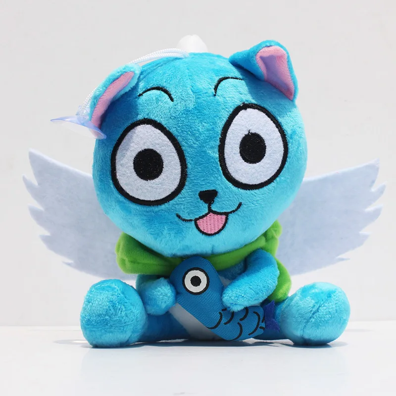 

Cute Happy With Fish Plush Toy Cartoon Anime Fairy Tail Happy Stuffed Plush Toys 6"15cm Retail 1pcs Free Shipping
