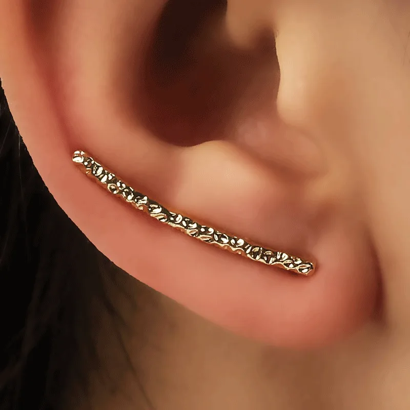 

Ear Cuff Wrap Earrings Gothic Jewelry Piercing Clip On Earring Geometric Cartilage Clip DIY Settings Black Silver Gold Color 1PC