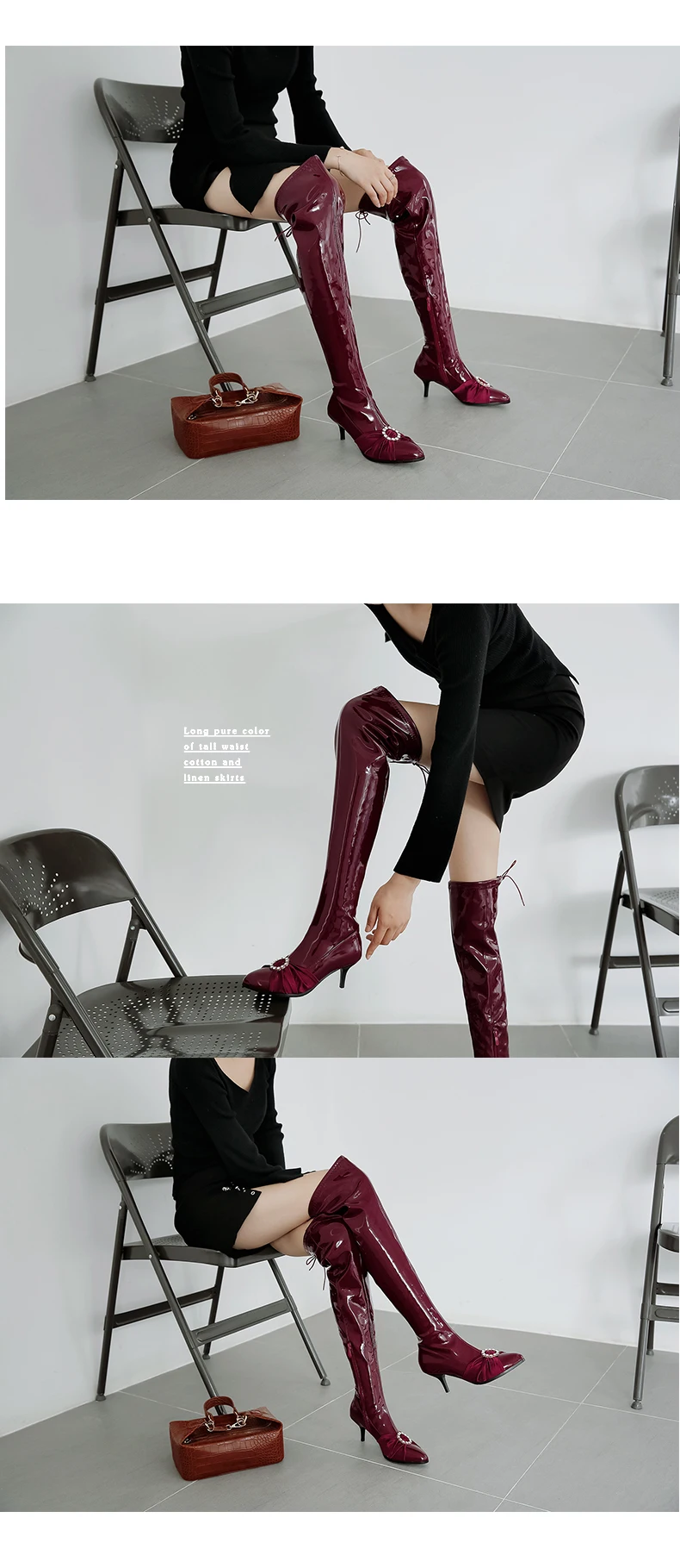 Slim Women Over-the-Knee Boots Kitten Heel Pointed Toe Thigh Boots Female Sexy Autumn Winter Long Boots Pole dance Shoes