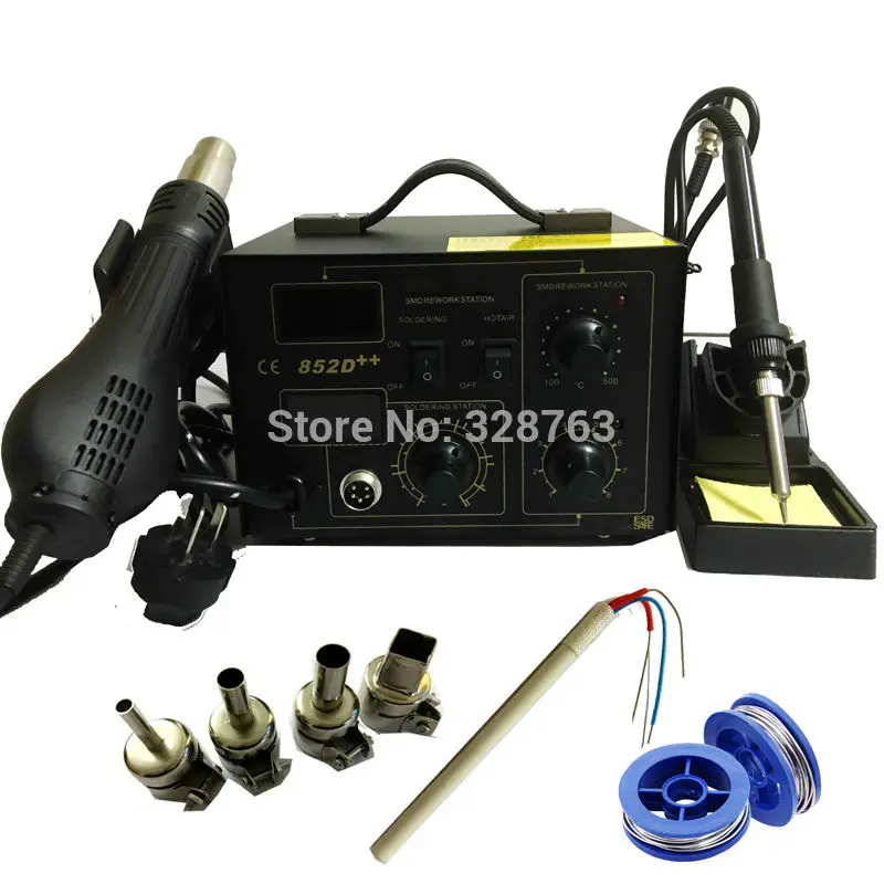 852D + паяльная станция BGA паяльник с горячим воздухом|solder soldering iron|rework station solderingstation
