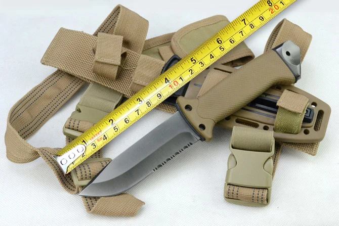 

1400 Outdoor Survival Knife 12C27 Steel Hunting Fixed Blade Knives Straight Knife Tactical EDC Knives Camping Tools Sand Color