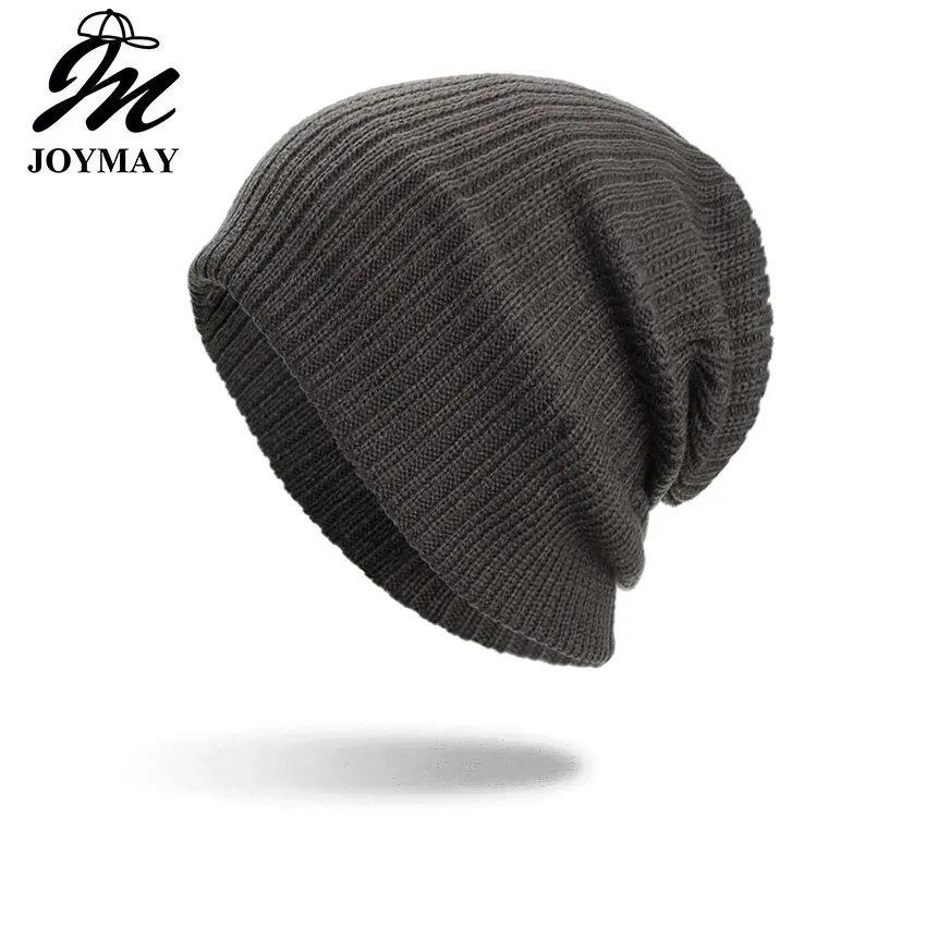 

Joymay 2018 Two way Wearing Winter Beanies Hat Disorderly Color Unisex Plain Warm Soft Skull Knitting Cap Hats Wholesale WM091