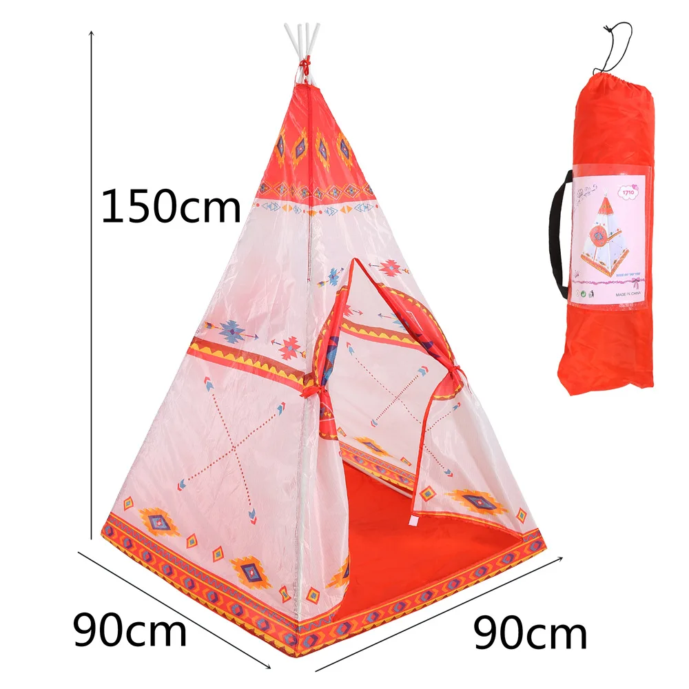 Двор Розовый замок принцесса Дети Играют Палатки индейские палатки для детей портативная палатка вигвама Открытый Палатка Кемпинг театр
