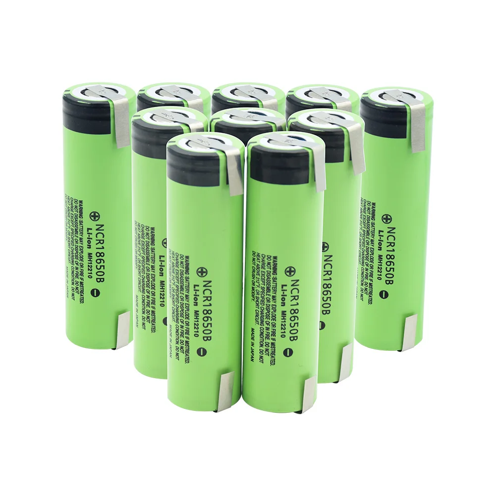 

1/2/4/6/8/10x 3.7V 3400mAh NCR 18650B Flat-top 18650 Lithium-ion Batteries High Drain 20A Cell With Tabs For RC Toy Vape Torch
