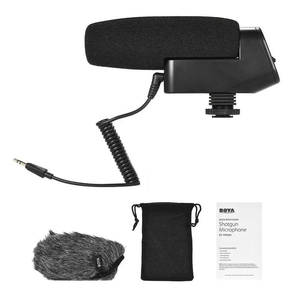 BOYA BY-VM600 Cardioid Directional Condenser Microphone for Canon Sony Nikon Pentax DLSR Camera boya by mc2 portable usb condenser conference microphone durable for speech