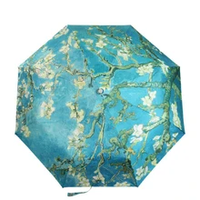 Винсента Ван Гога зонтик миндаля Цветущая картина маслом 8 ребра Ветроустойчивая рамка для женщин портативный три складной художественный зонтик