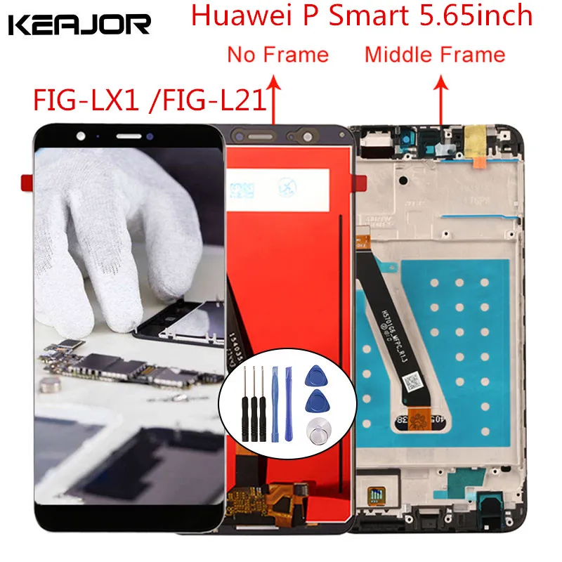 Pаспродажа Для huawei P Smart ЖК экран протестированный AAA ЖК дисплей + сенсорный экран Замена с рамкой для huawei P Smart 2018 5,65