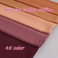 100pcs/lot big size bubble chiffon printe solid color women's headscarf high quality muslim hijabs 45 colors scarves 180*85cm
