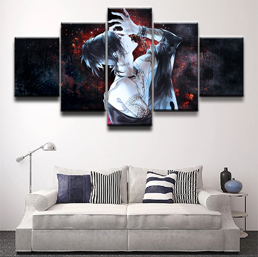 

Modern Canvas Paintings Home Decor HD Prints Poster 5 Pieces Anime Tokyo Ghoul Uta Pictures For Living Room Wall Art Framework