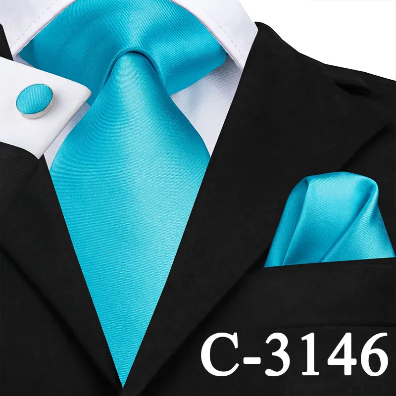 Hi-Tie мужской галстук шелковый персиковый галстук высшего качества золотой красный синий розовый коралловый однотонные галстуки для мужчин Свадебная вечеринка деловой носовой платок запонки набор - Цвет: C-3146