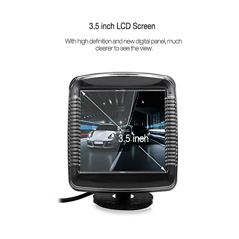 

350 Adjustable Car Monitor 3.5 Inch LCD Screen Car Lcd Monitor Car Video Cable Players DC 12V Camera 2 In 1 Rearview Device
