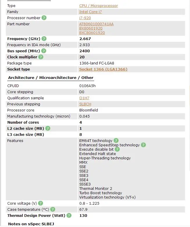 ryzen threadripper PC computer Intel Core i7 920  i7-920 Processor (8M Cache, 2.66 GHz, 4.80 GT/s Intel QPI) SLBEJ DO LGA1366 Desktop CPU cpu core