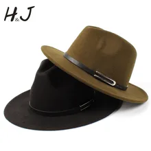Для мужчин на Манхэттене структурированных гангстера мягкая фетровая шляпа шерстяная шляпа Fedora для настоящих джентльменов широкий джазования с полями церкви сомбреро Крестный отец шапки K20