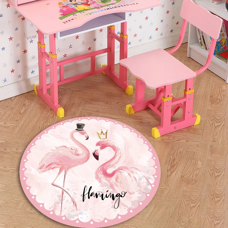 

Free shipping Holiday Gift Removable Self-Adhesive Sweet Pink Flamingo Pattern Round Floor Sticker Table Sticker Wall Sticker