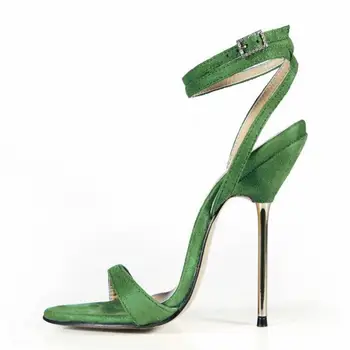 

Nice New Fashion Sexy Metal Stiletto Heels Sandals Sapatos Femininos Salto Alto Festa Summer Pumps Women Shoes Strappy 25-62